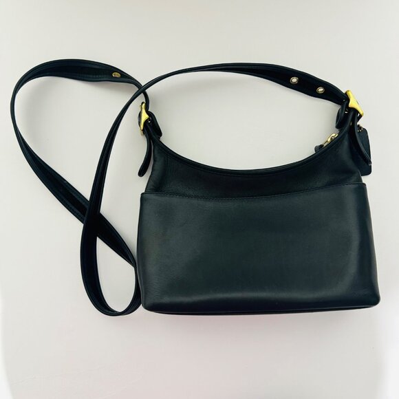 Vintage Coach Legacy Crossbody Handbag Black Leather Crossbody Hobo Satchel - Picture 1 of 16